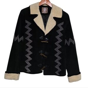 Double D Ranch Suede Shearling Jacket in Black Size Small